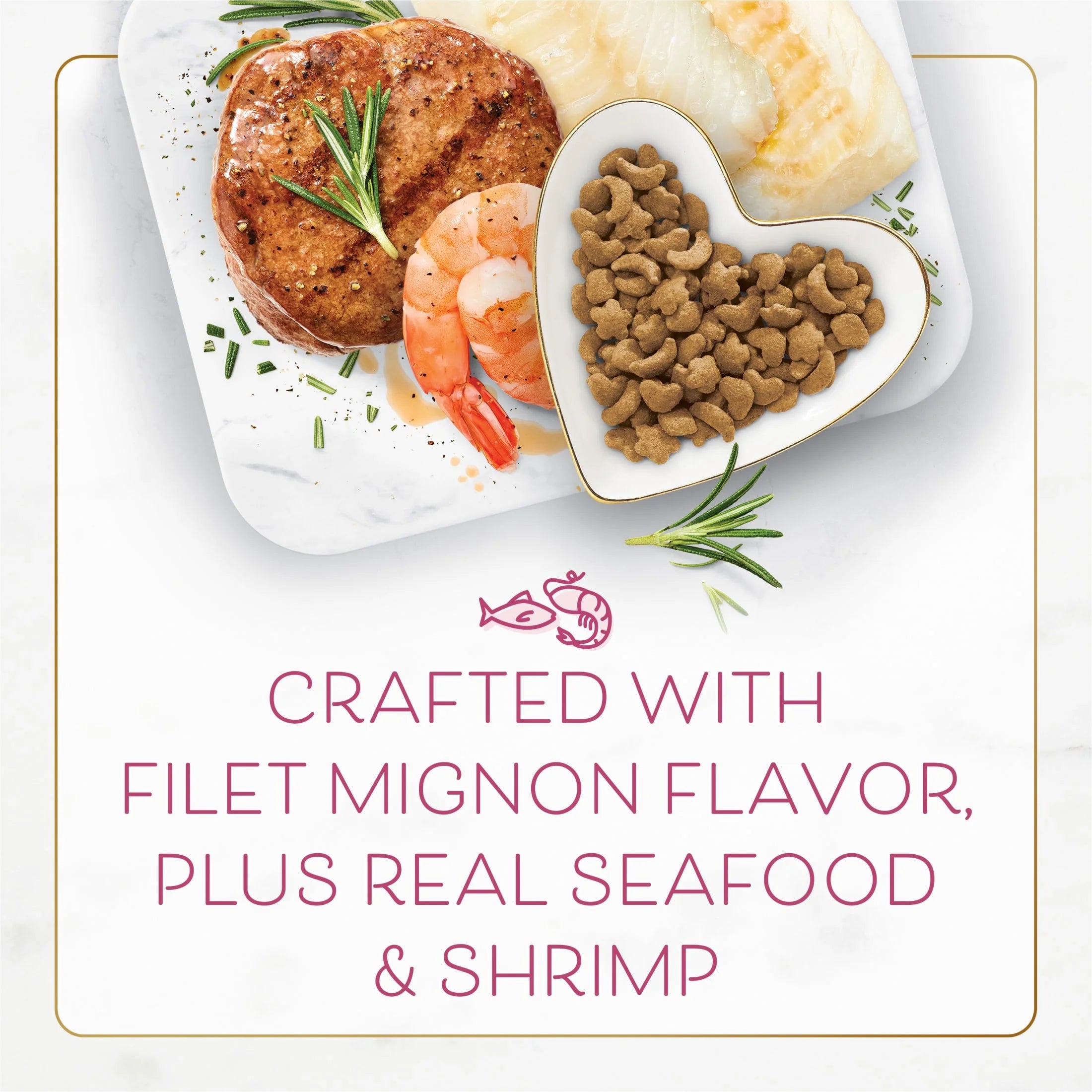 Purina  Dry Cat Food Filet Mignon Flavor with Seafood and Shrimp, 3 Lb Bag