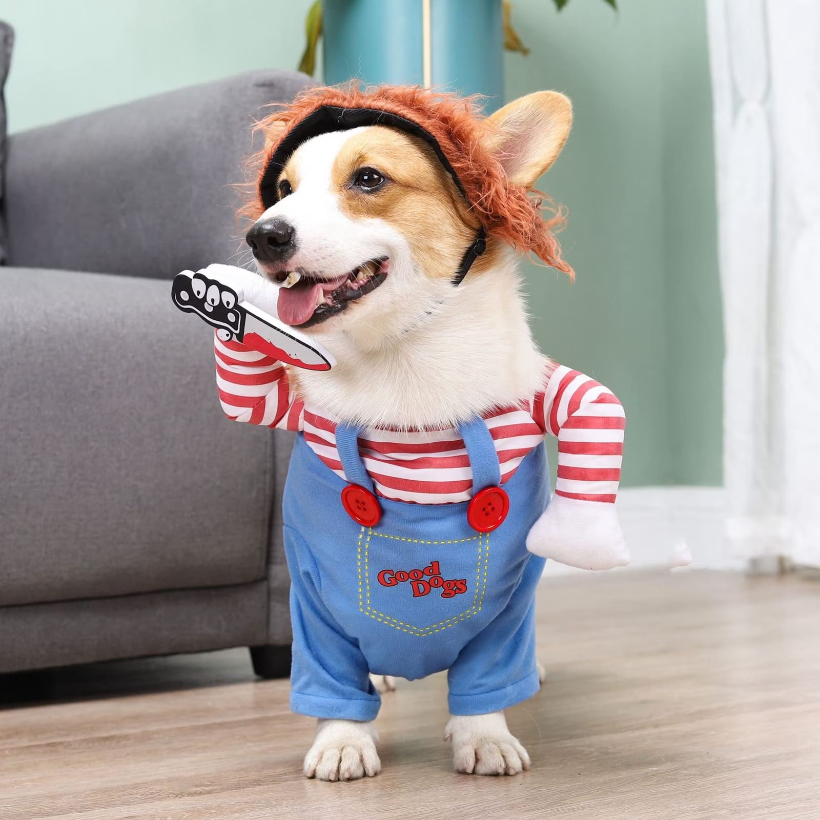 Pet Deadly Costume, Dog Funny Costume Christmas Cosplay Outfits Cute Clothes Adjustable Party Dress up Apparel Accessories for Small Medium Large Dogs