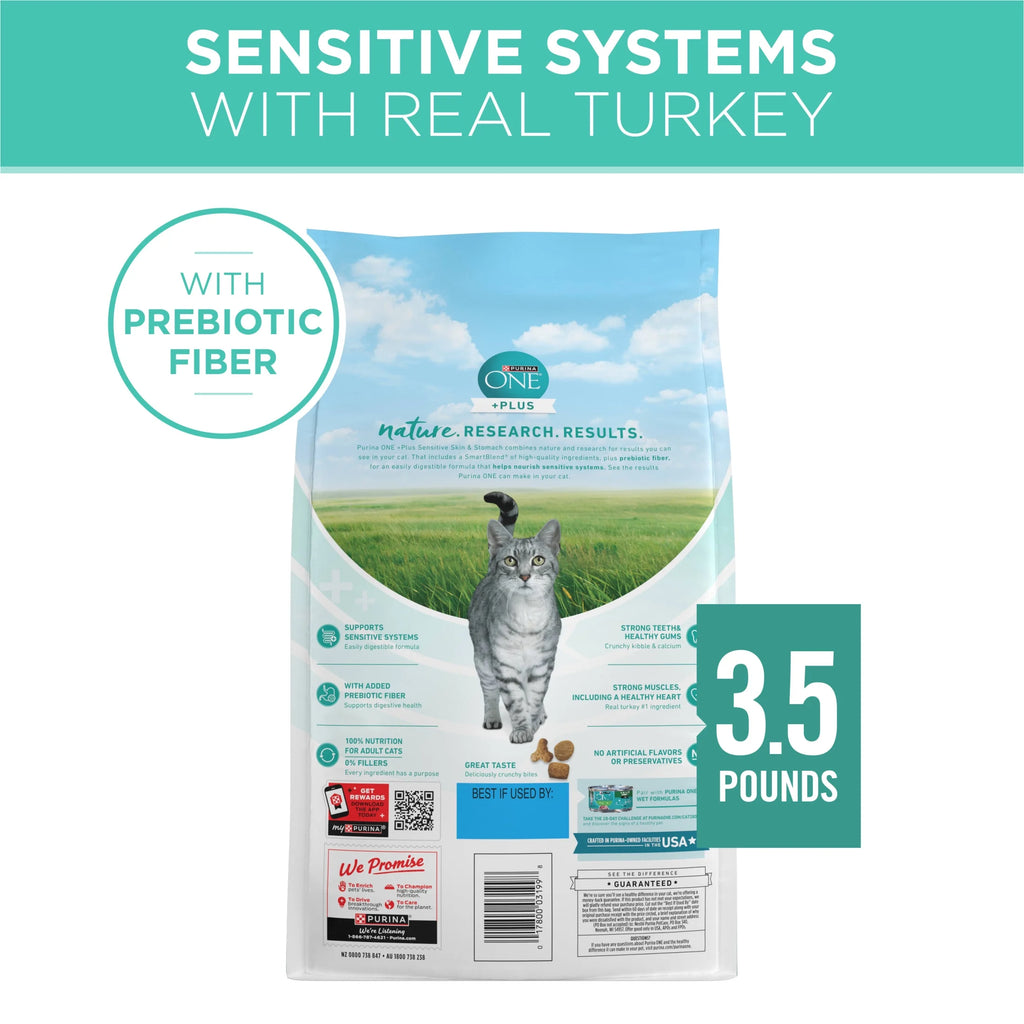 Sensitive Stomach, Sensitive Skin, Natural Dry Cat Food, +Plus Sensitive Skin and Stomach Formula, 3.5 Lb. Bag