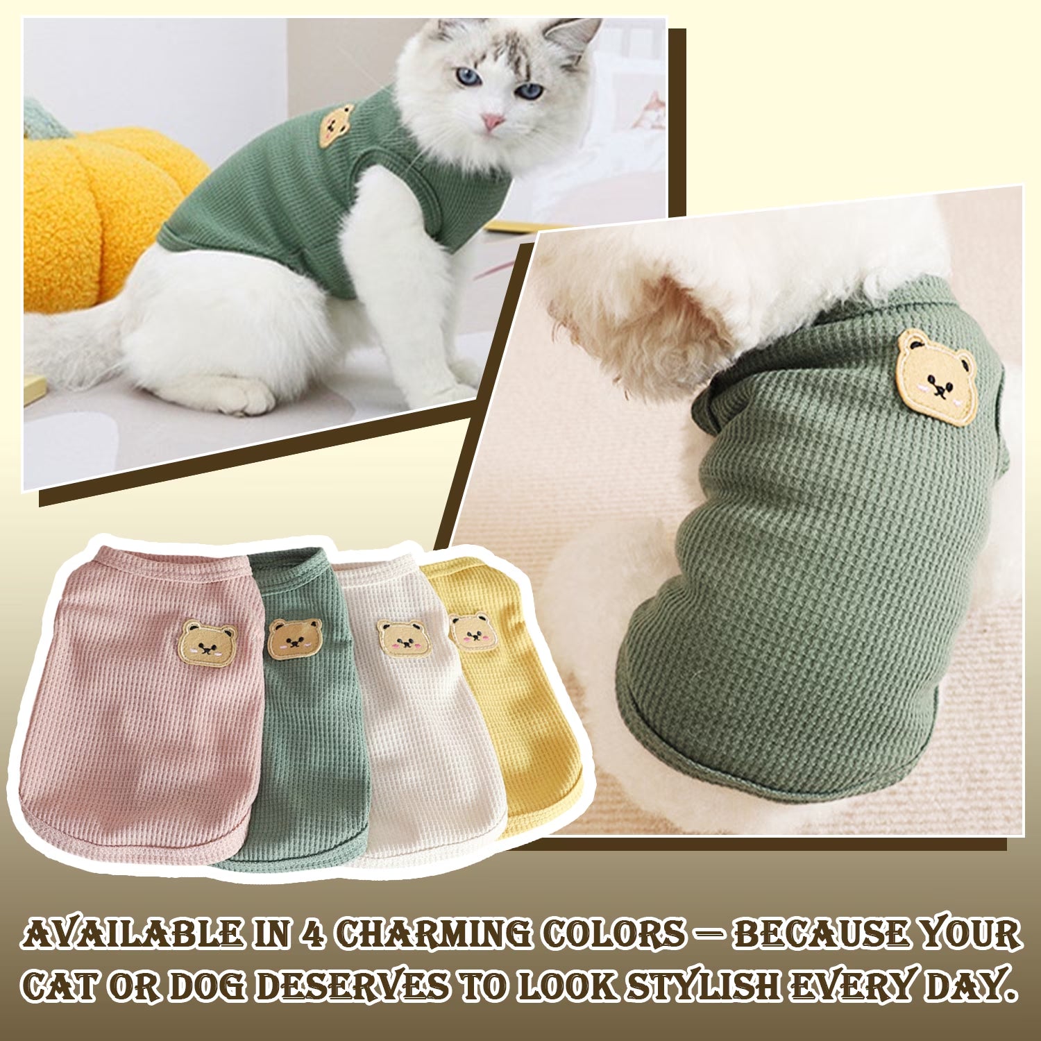 4-Piece Breathable Dog Shirts for Small & Medium Pets – Comfortable Spring Outfits for Puppies and Cats(Medium)
