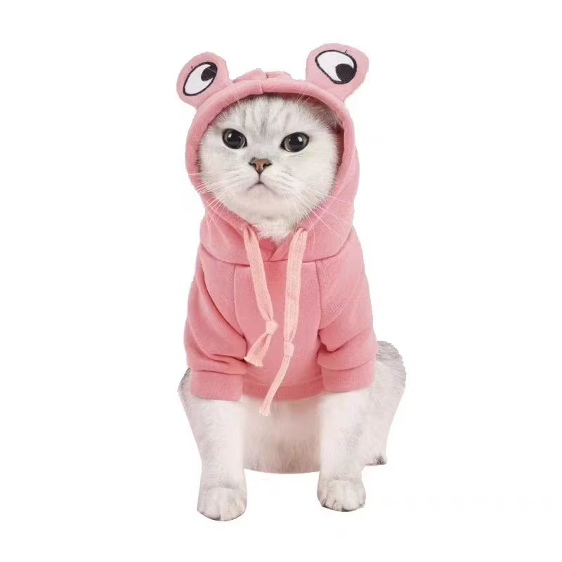 Customized Warm Pet Winter Clothes Cute Dog Cat Coat Hoodies Fleece Pet Dogs Costume Jacket for Small Animals