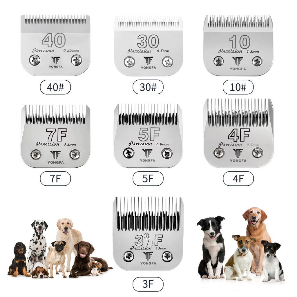 Premium Customized Logo Pet Clipper Replacement Blades - A5 Compatible 3F/4F/5F/7F/10#/30#/40# for Professional Dog Grooming