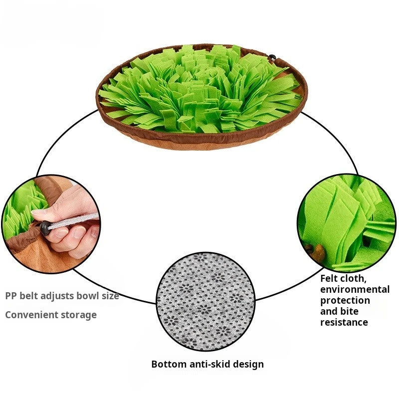 Pet Dual-Purpose Sniffing Bowl, Dog Sniffing Mat, Puzzle Hiding Food Training Dog Toys Pet Supplies