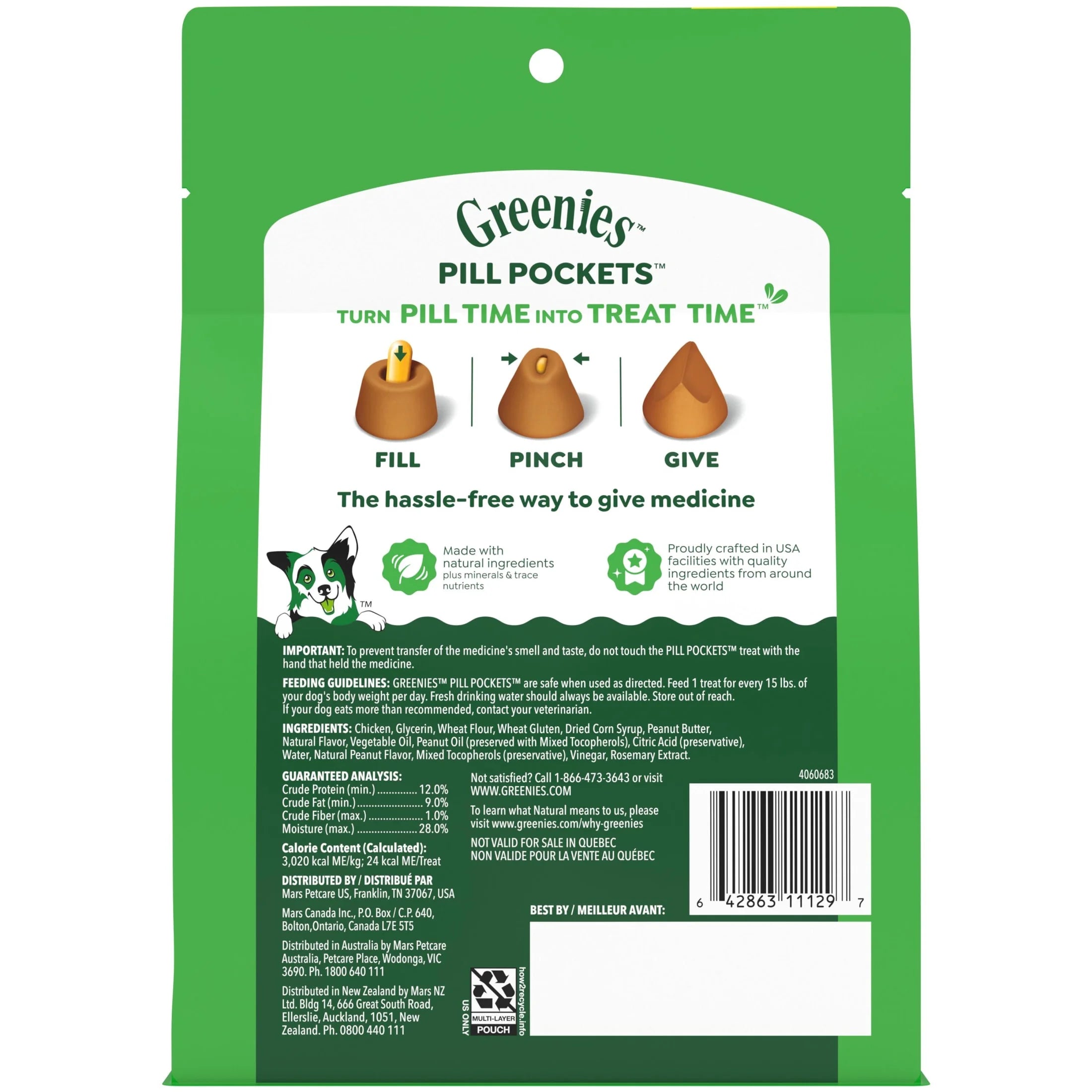 Large Dog Pill Pockets Peanut Butter Flavor 15.8 Oz