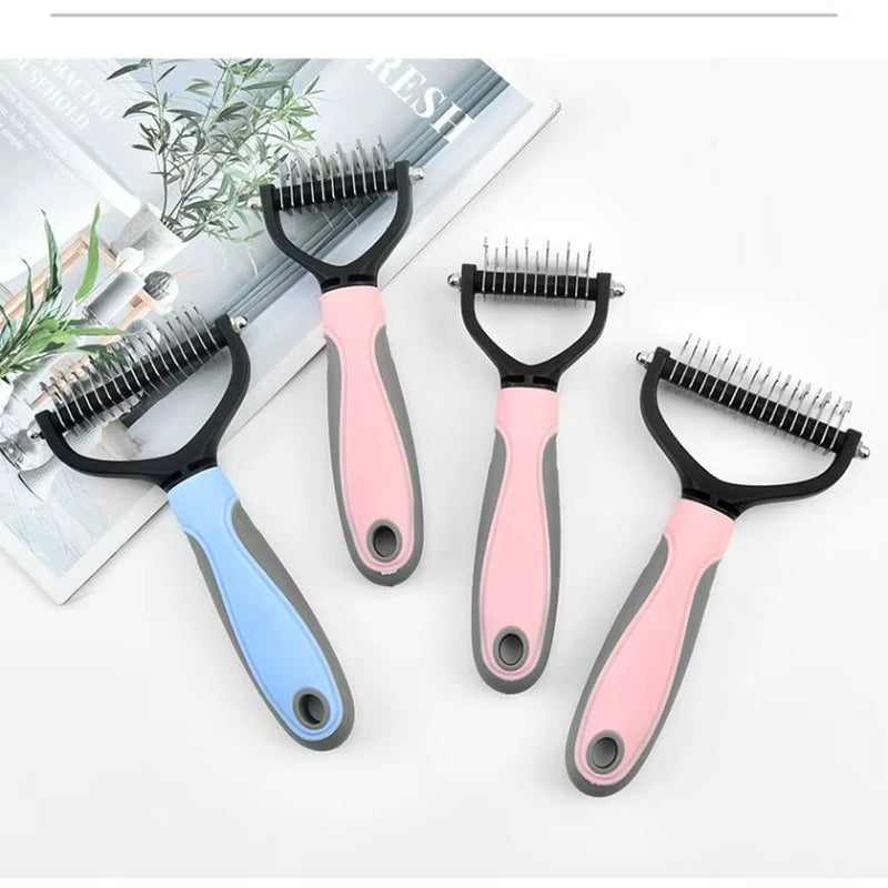 Ultimate Pet Detangling Comb - Grooming Brush for Dogs & Cats, Deshedding & Dematting Tool