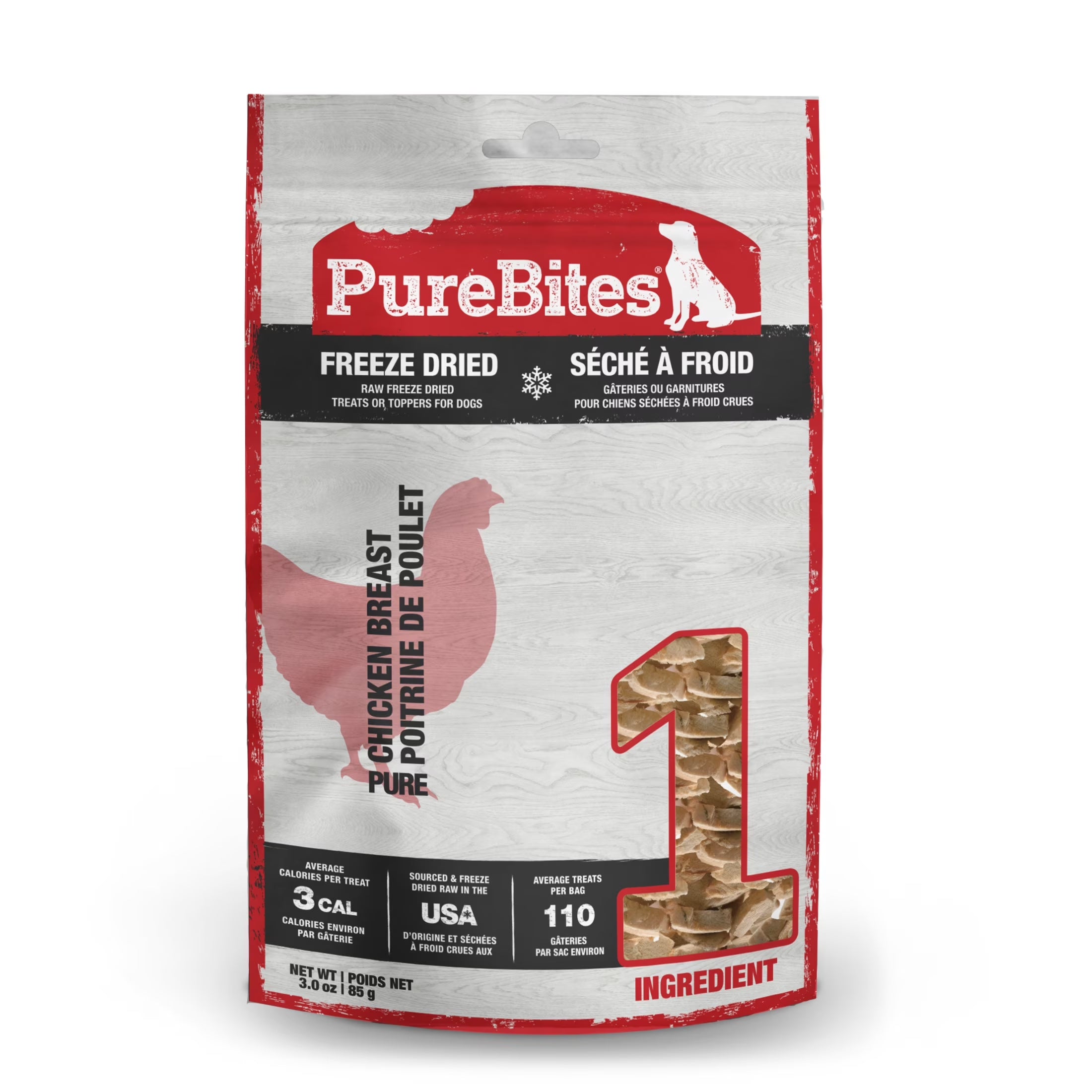 Chicken Freeze Dried Dog Treats, 1 Ingredient, 3Oz