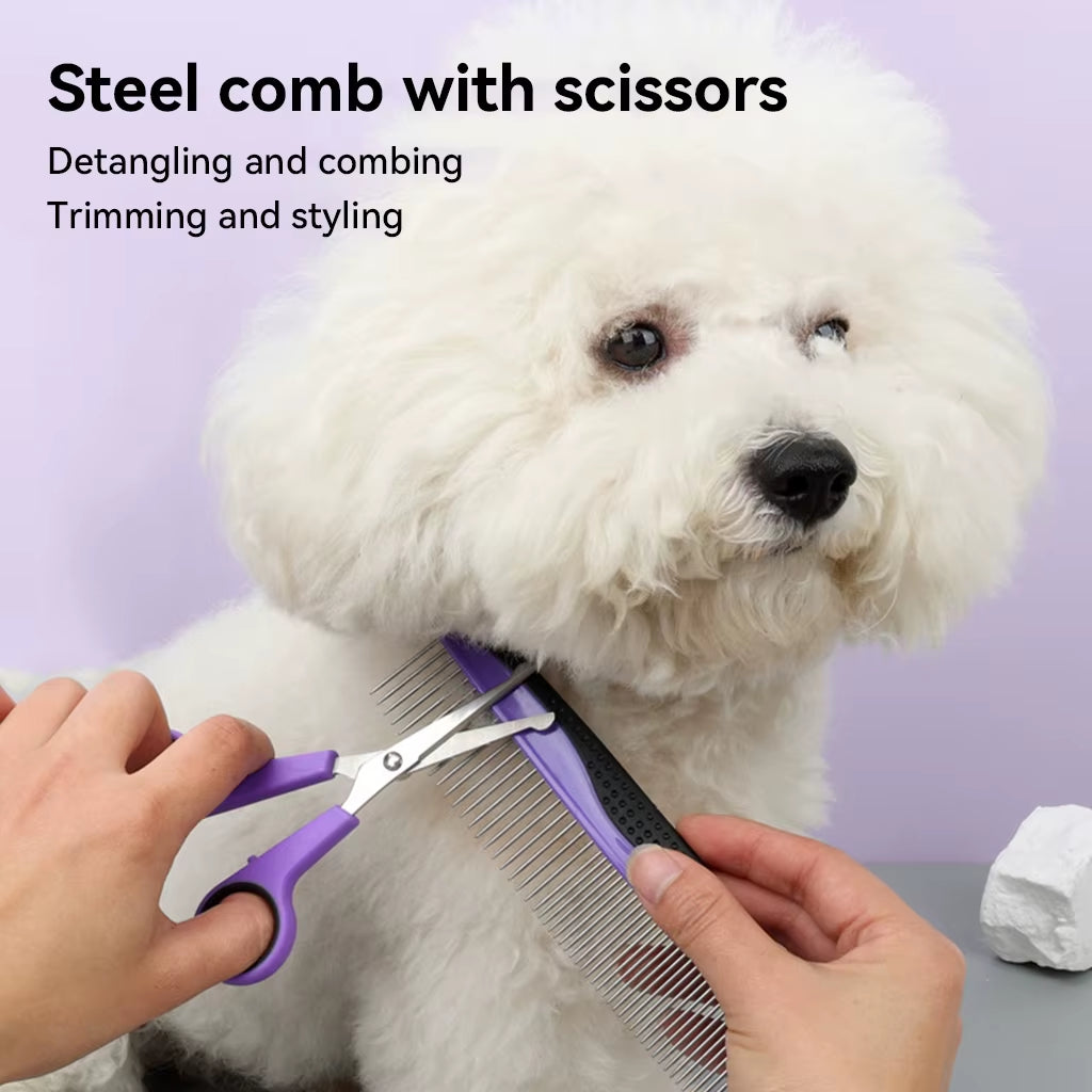 Ultimate 9-In-1 Pet Grooming Kit for Dogs and Cats – Comb, Scissors, Nail Clipper, Gloves & More!