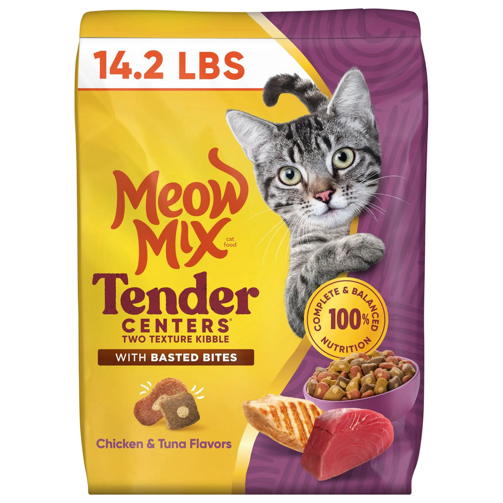 Tender Centers Dry Cat Food with Basted Bites, Chicken & Tuna Flavors, 14.2 Lb Bag