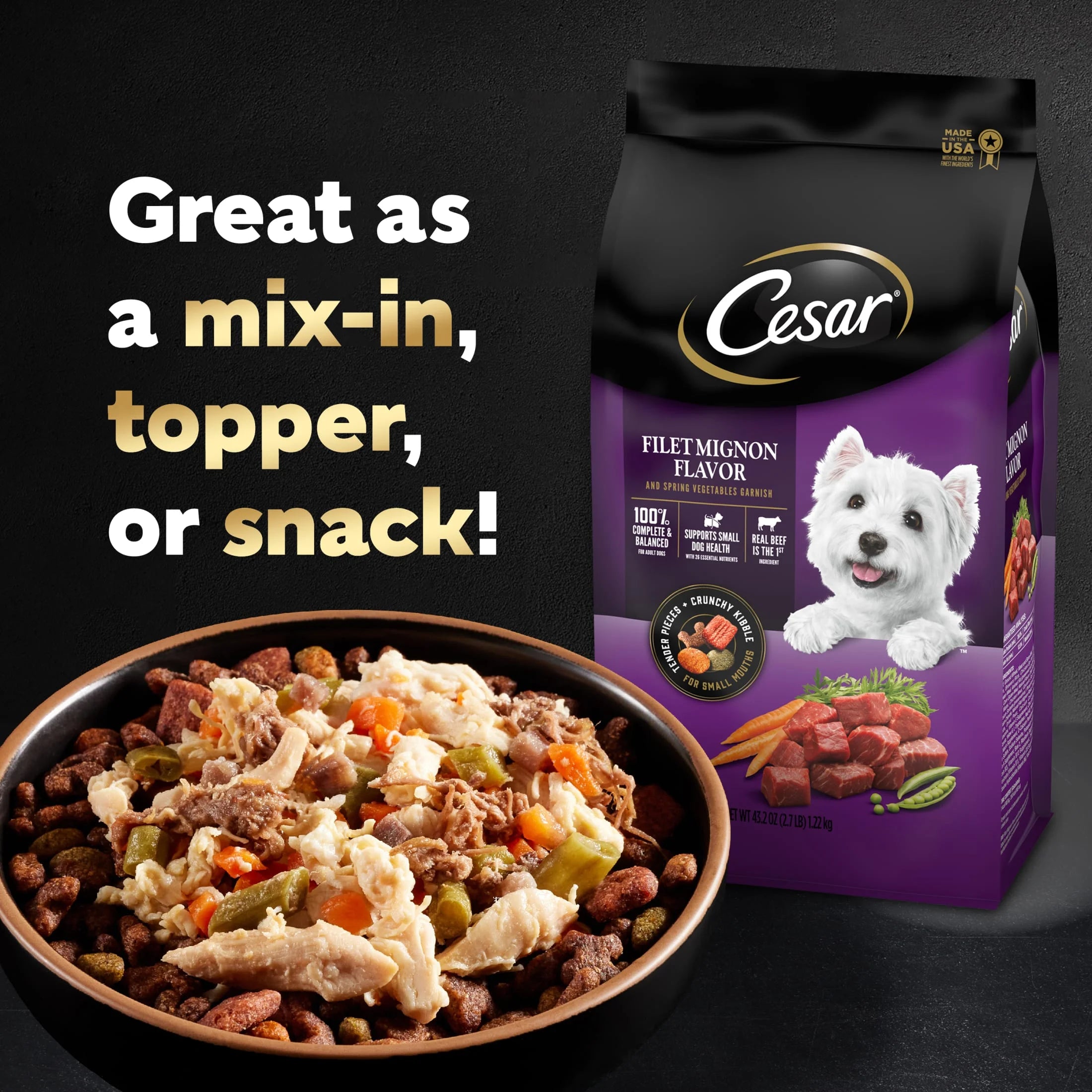 Simply Crafted Chicken and Vegetables Variety Pack Wet Dog Food Toppers, 1.3 Oz Tubs (8 Ct)