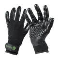 Pet Grooming Gloves - Shedding, Bathing, & Daily Grooming Gloves - Gentle Brush for Cats, Dogs, and Horses, Black Large