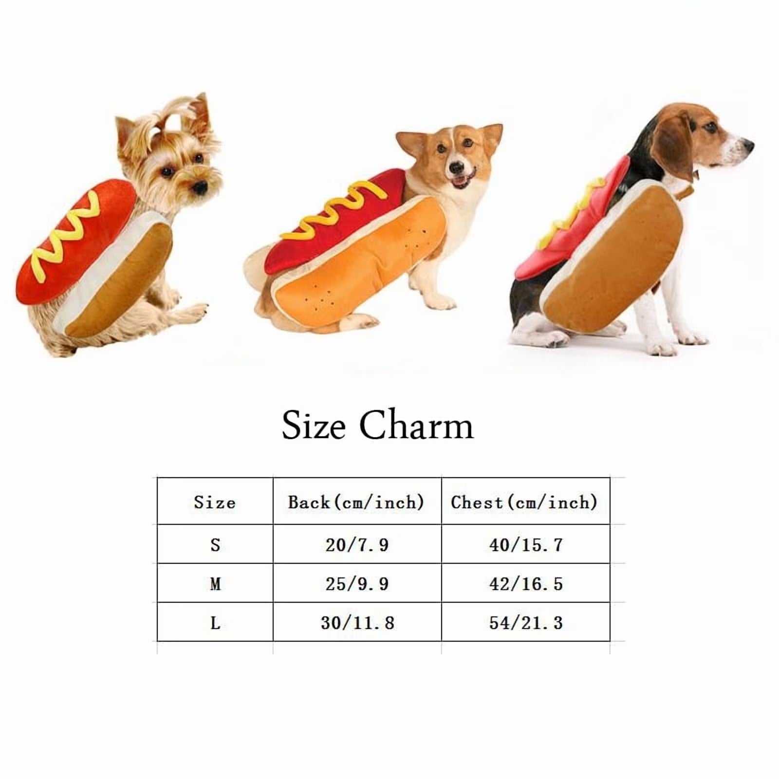 Hot Dog Pet Costume Clothes Cute Cat Puppy Outfit Mustard Cosplay Clothes Dogs Fancy Dress Halloween Party Decorations (Small)