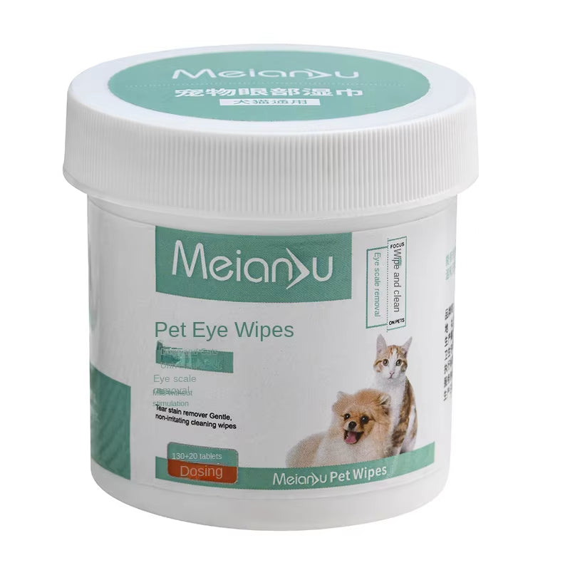 Eco-Friendly Plant-Based Pet Wipes for Gentle Ear, Eye & Teeth Cleaning - Hypoallergenic Formula for Sensitive Skin Pets
