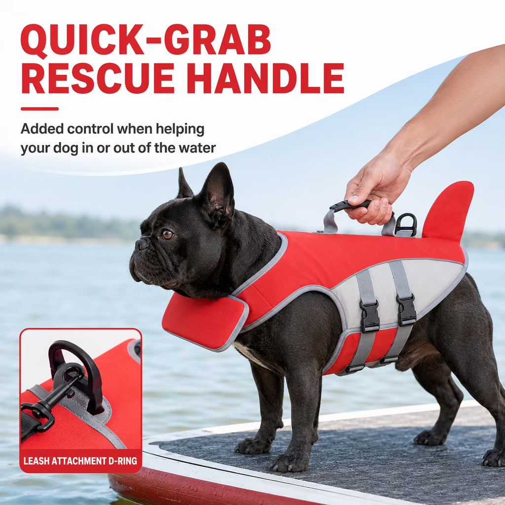 Float Paw Dog Life Jacket with Chin Float Pet Swimming Vest with Rescue Handle Large Dogs Safety Lifesaver Life Vest for Small Medium Large Dogs