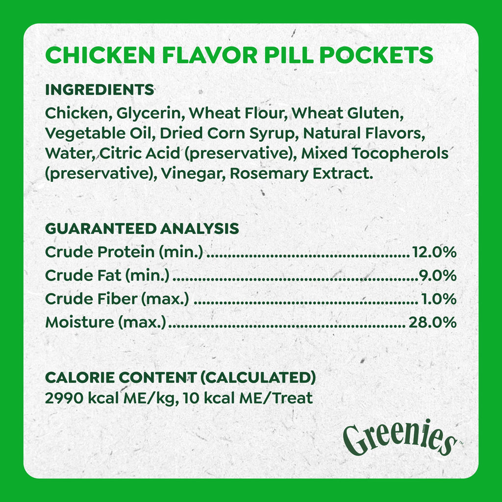 Pill Pockets for Dogs Chicken Flavor Small Size Soft Dog Treats, 3.2 Oz Pouch