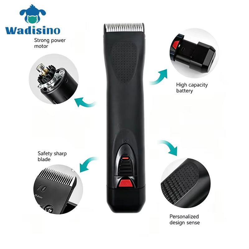 Whisper-Quiet Stainless Steel Pet Hair Clippers for Dogs - Professional Battery-Powered Grooming Solution