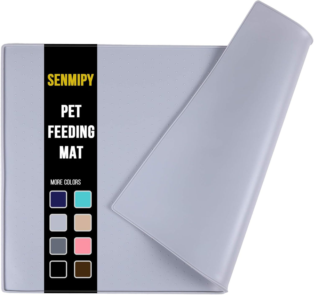 Silicone Dog Food Mat - Waterproof Dog Bowl Mats for Food and Water Bowls, Raised Edges Non-Slip Cat Food Mat, BPA Free Pet Mats for Dog Bowls (XXL, Mist)