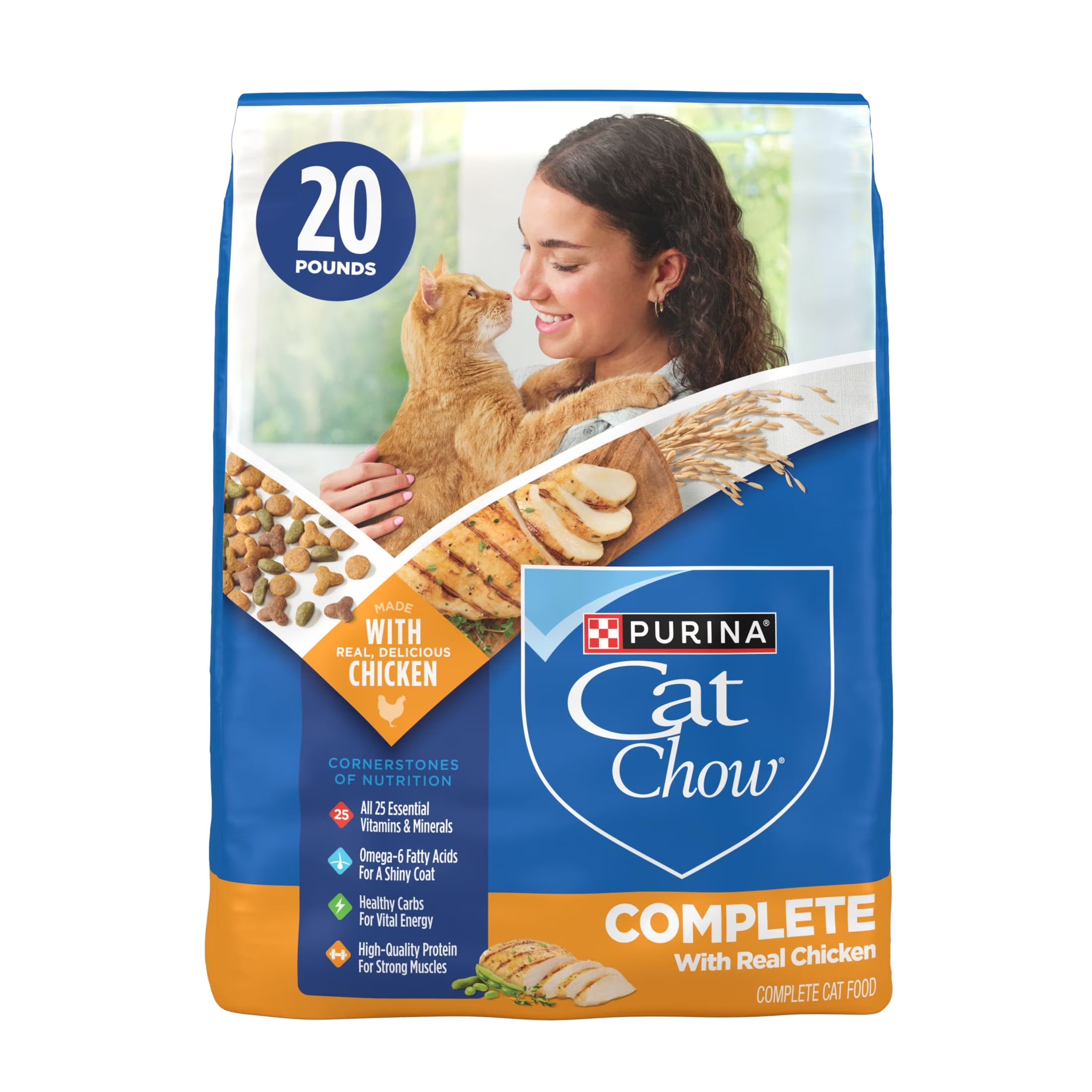 Purina  Complete High Protein Dry Cat Food with Real Chicken, 20 Lb Bag