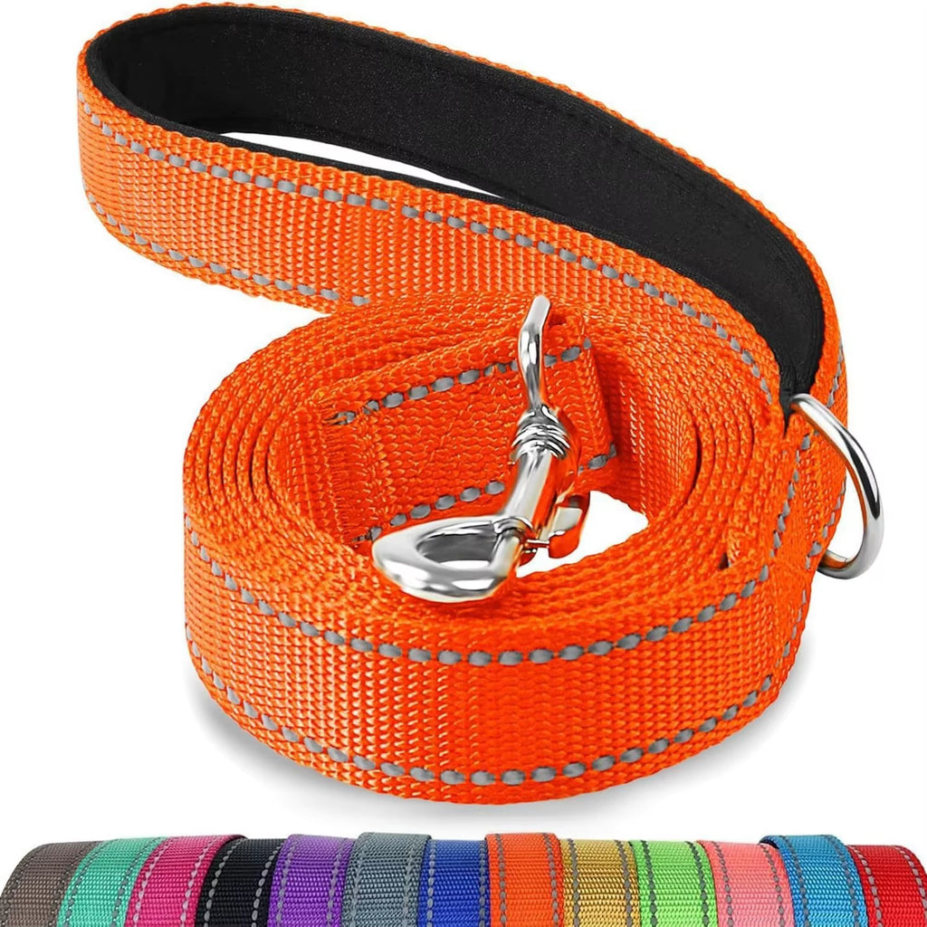 Double-Sided Reflective Dog Leash 6 FT/5 FT/4 FT Padded Handle Nylon Heavy Duty Leashes for Medium & Large Dogs Walking