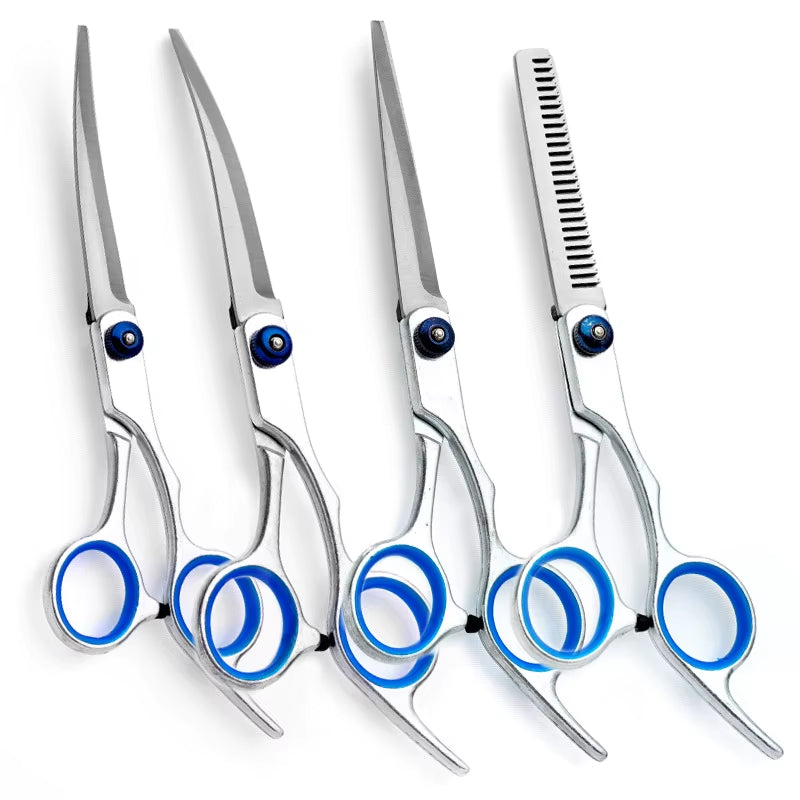 Premium 6.5-7 Inch Black Coated Stainless Steel Dog Grooming Scissors & Clippers - Custom Logo Available!