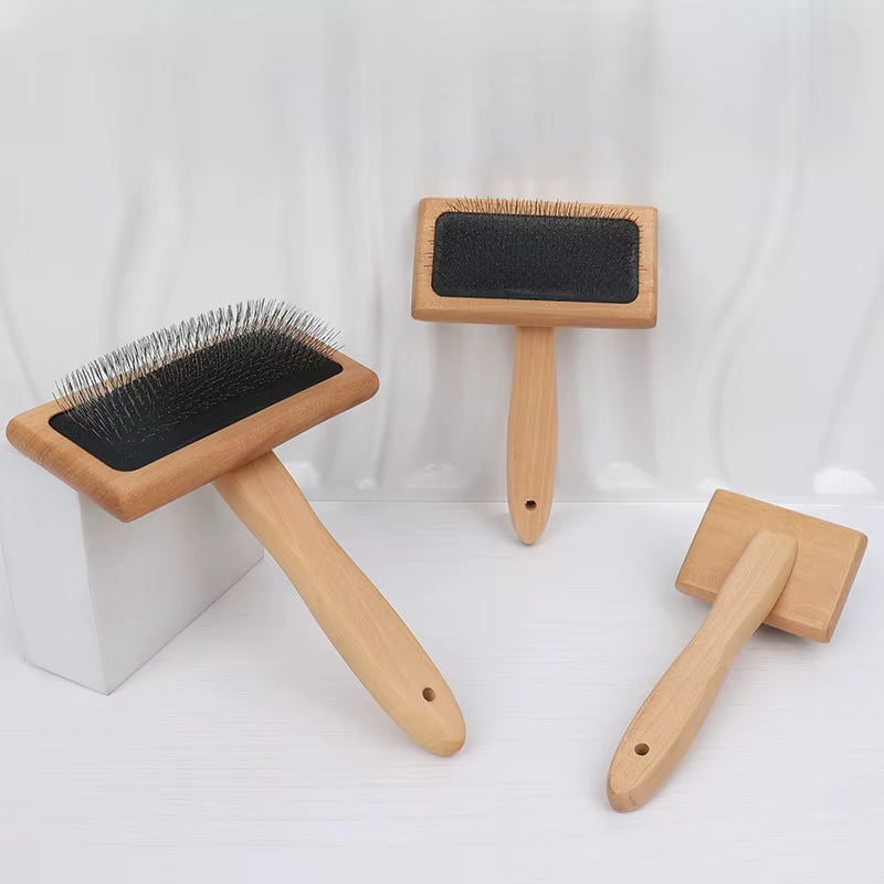 Professional Self-Cleaning Double-Sided Dog Slicker Brush - Low MOQ Wholesale Pet Grooming Tool for Cats and Long Hair Dogs