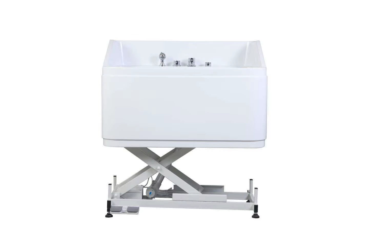 Elevate Your Grooming Experience: Leak-Proof Oversized Spa Basin Pet Bathing Tub with Foot Pedal Control for Small to Medium Pets