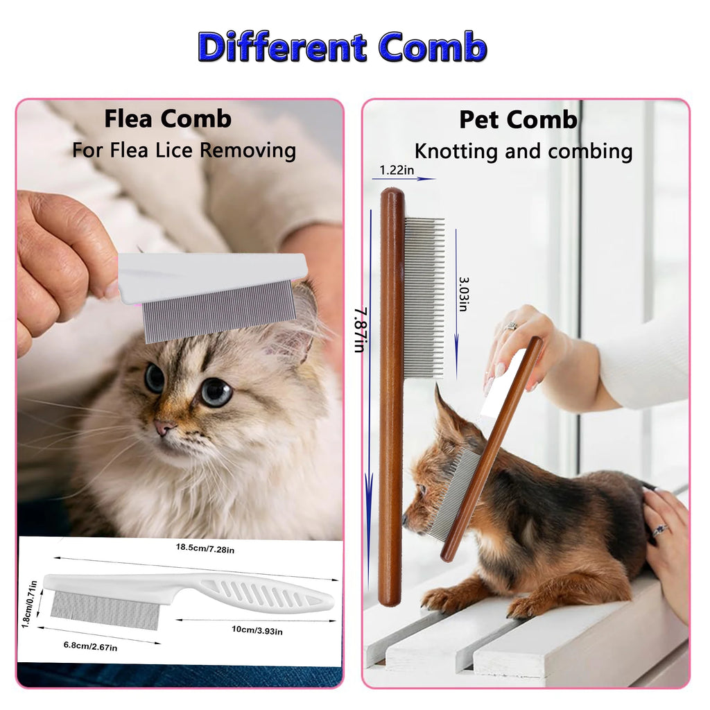 Cat Dog Brush Grooming Kits, Best Combo Brush for Dogs Cats, 6 Pcs