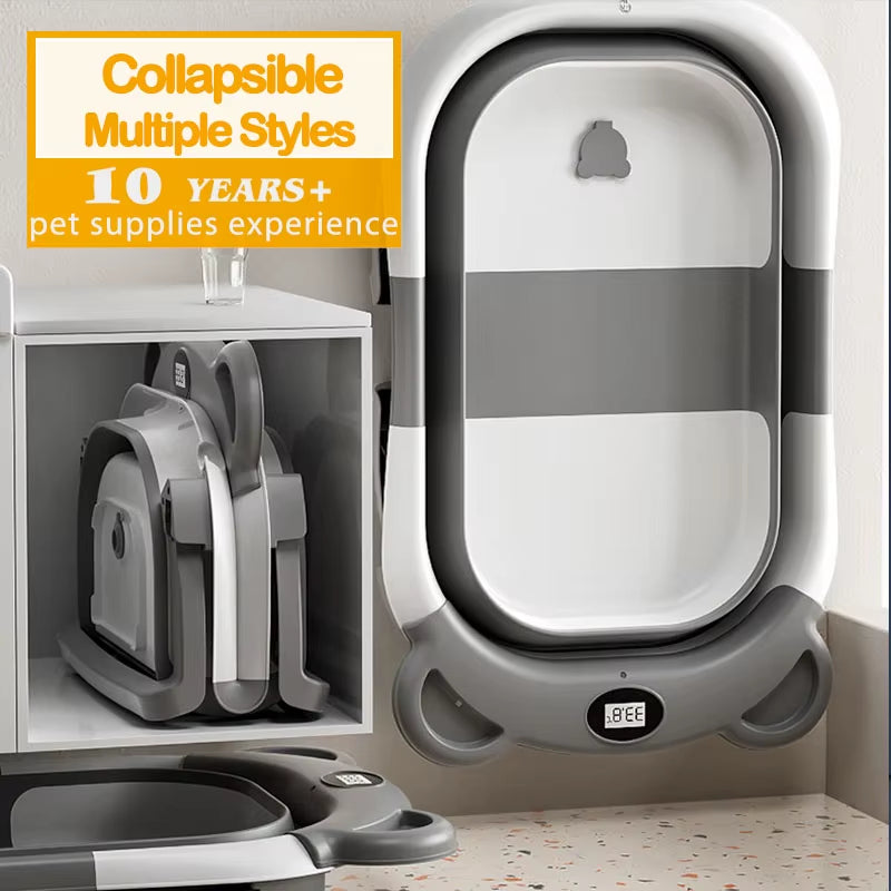 Portable Foldable Pet Bath Tub for Cats & Small Dogs - Perfect Shower & Washing Basin!