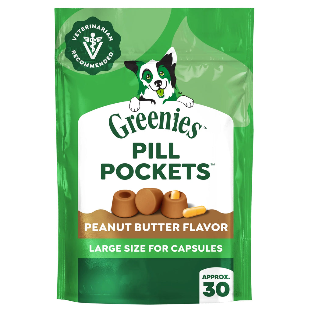 Pill Pockets Peanut Butter Flavor Dog Treats Large 7.9 Oz Pouch