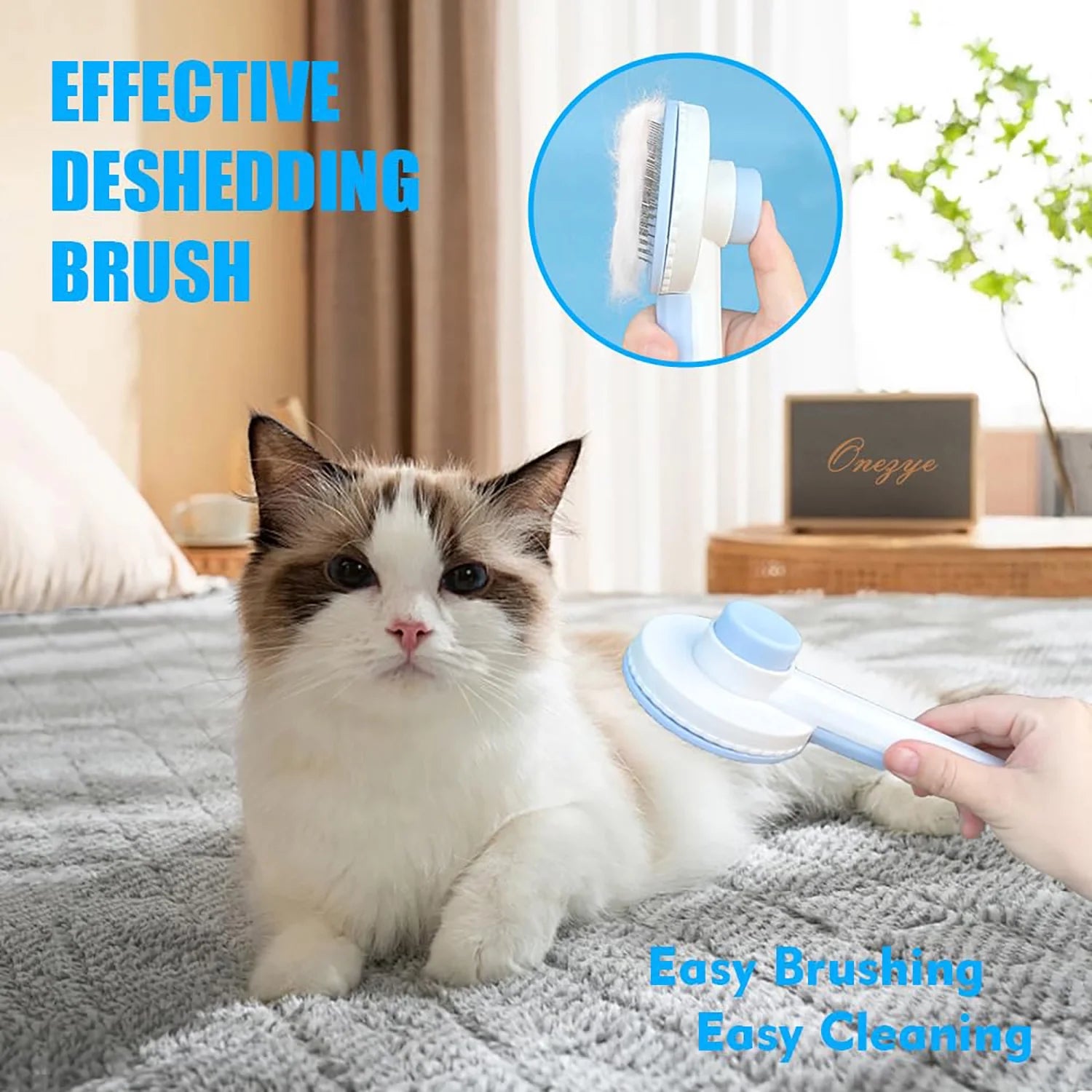 Pet Grooming Brush Kit, 5 Pcs Cat Grooming Supplies for Shedding & Matted Fur, Blue