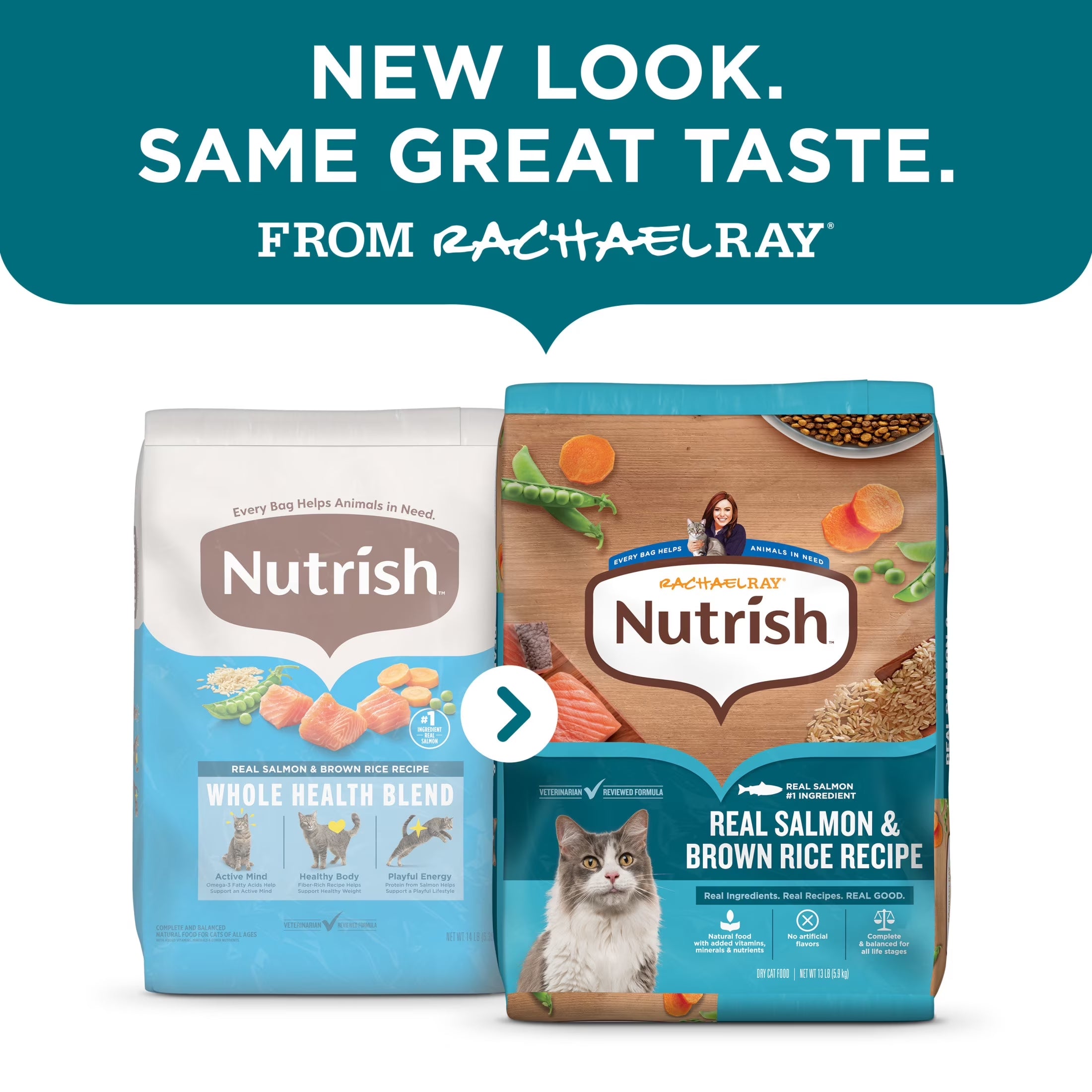 Rachael Ray  Dry Cat Food Real Salmon & Brown Rice Recipe, 5 Lb.