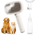 Cat Steam Brush, Dog Brush for Shedding, Pet Spray Hair Removal Comb, Pet Grooming Brush for Short & Long Haired Dogs & Cats,Spritz Defur Comb with Waterless Shampoo (White)