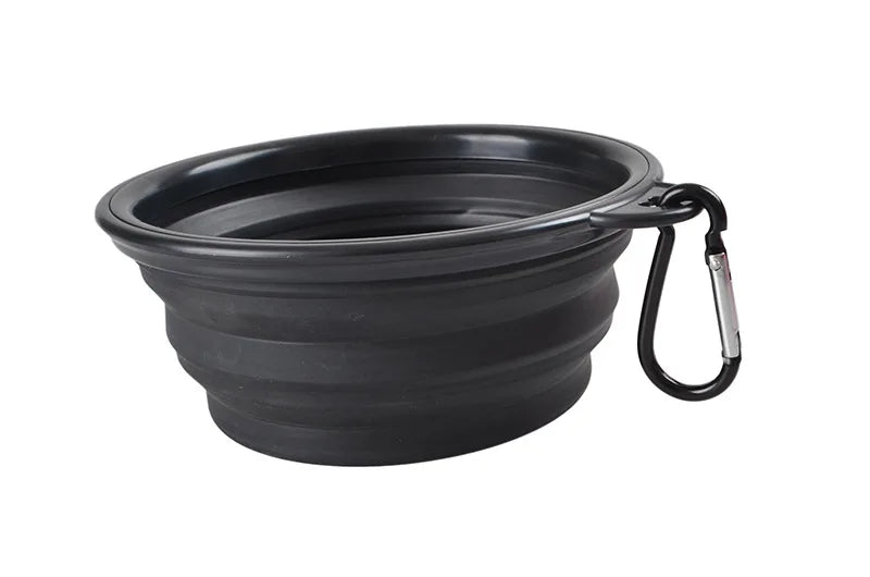 black Collapsible dog bowl, Collapsing dog bowl,