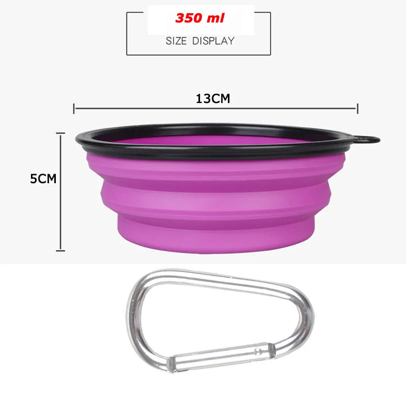 purple Collapsible dog bowl, Collapsing dog bowl,