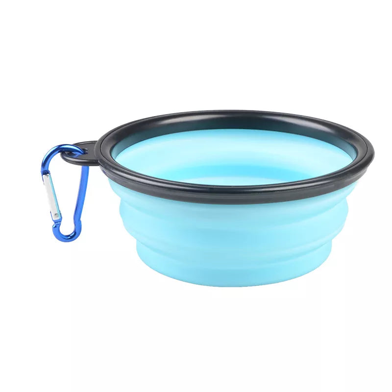 Sky Blue Collapsible dog bowl, Collapsing dog bowl,