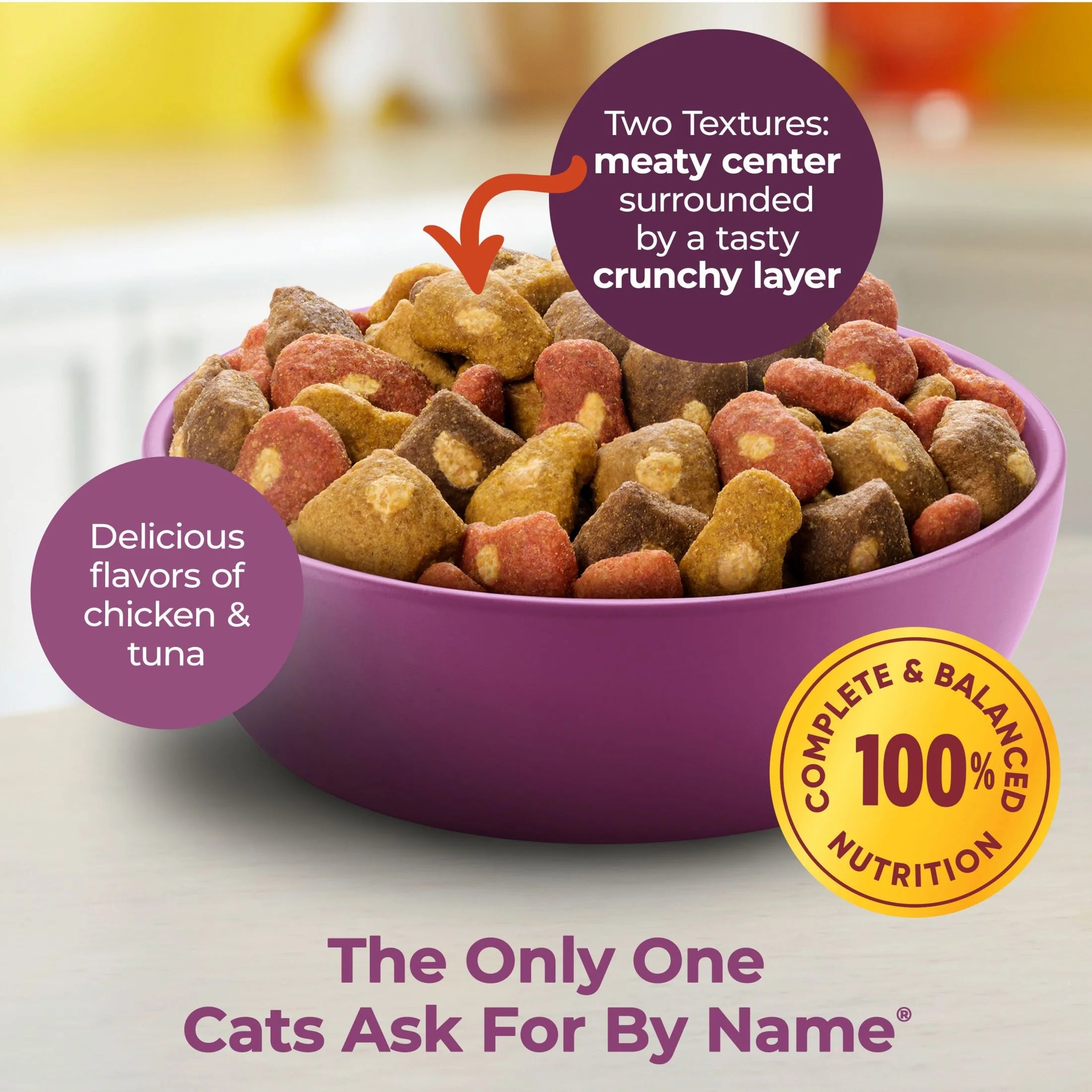 Tender Centers Dry Cat Food with Basted Bites, Chicken & Tuna Flavors, 14.2 Lb Bag