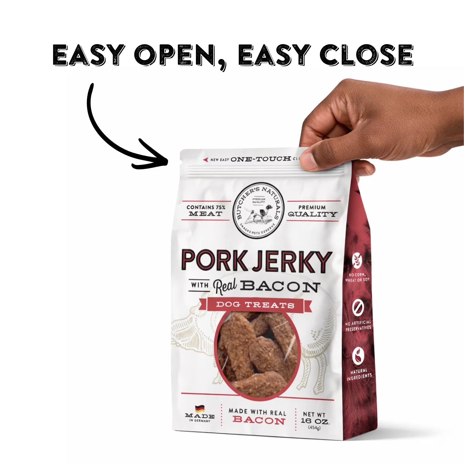 Butcher’S Naturals Pork Flavored Jerky Treats for Dogs, 16 Oz