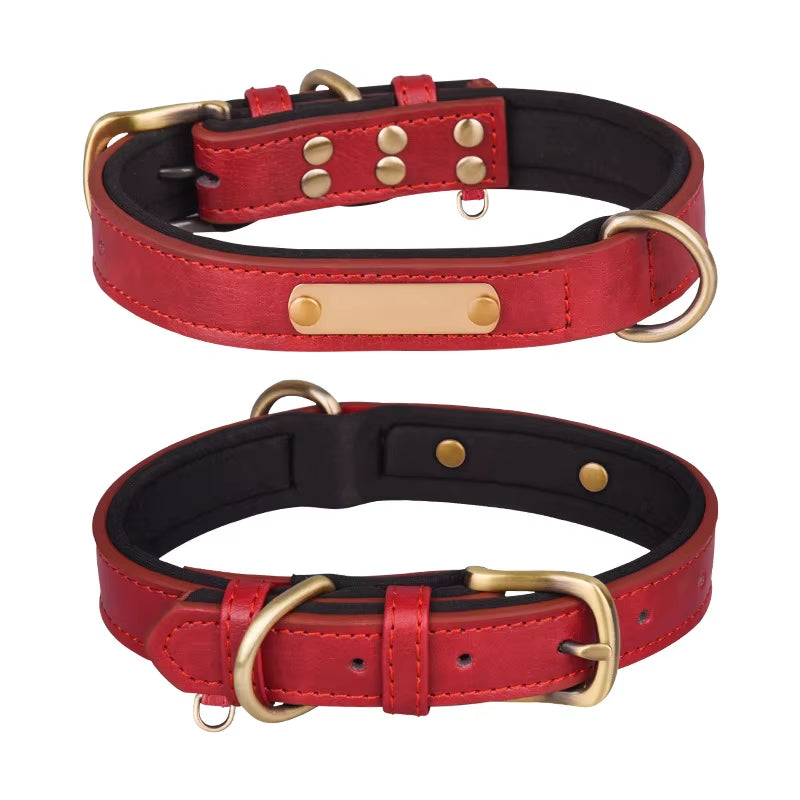 Factory Direct Sales Retro Leather Dog Leash with Breathable Dog Collar Contrast Color Solid Pattern Space Cotton Pet Lettering