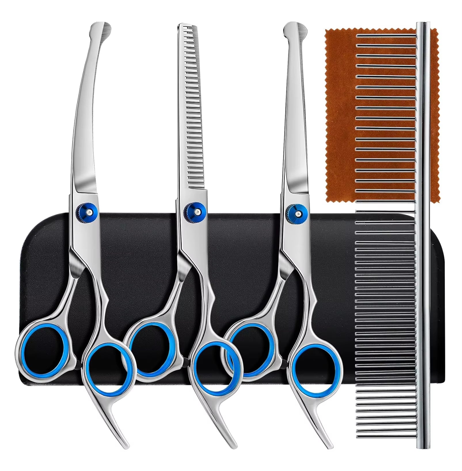 Premium 6.5-7 Inch Black Coated Stainless Steel Dog Grooming Scissors & Clippers - Custom Logo Available!