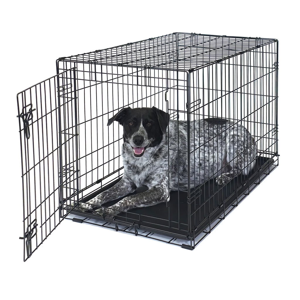Foldable 36" Wire Crate for Dogs with Divider and Leak-Proof Tray