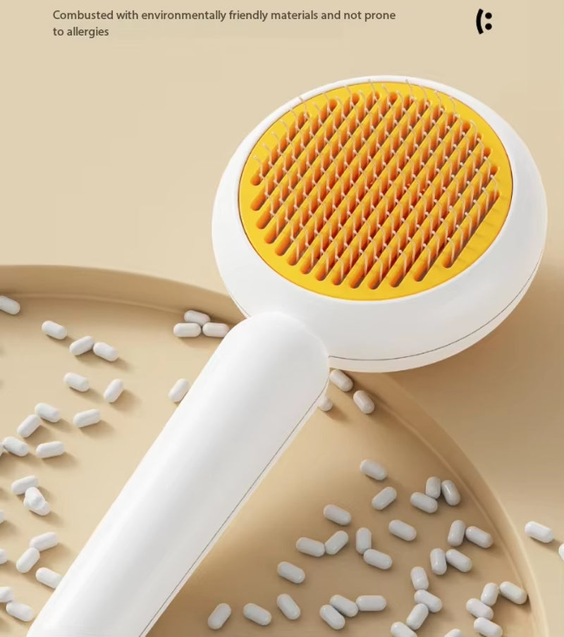 Self-Cleaning Stainless Steel Pet Comb - Hair Remover & Massager for Cats and Dogs