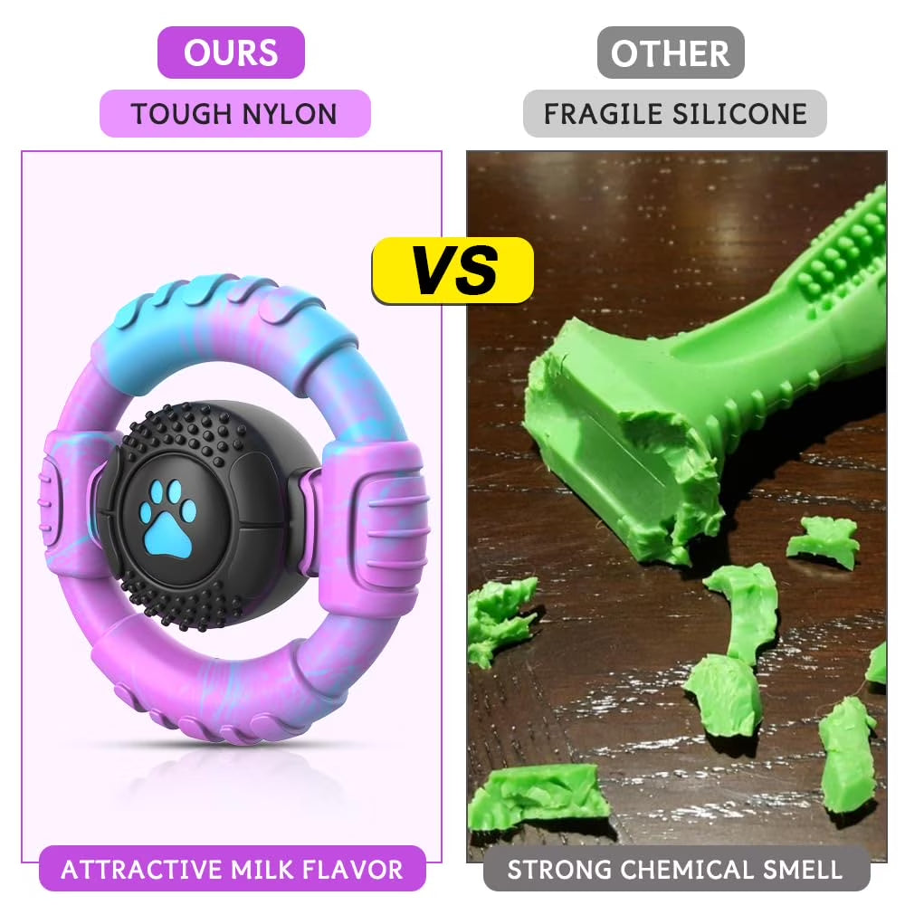 Dog Toys for Aggressive Chewers Large Dogs Squeaky Dog Chew Toys for Large Medium Breed Nylon Rubber Interactive Tough Dog Toys to Keep Them Busy