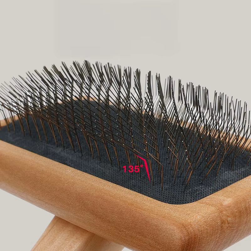 Professional Self-Cleaning Double-Sided Dog Slicker Brush - Low MOQ Wholesale Pet Grooming Tool for Cats and Long Hair Dogs
