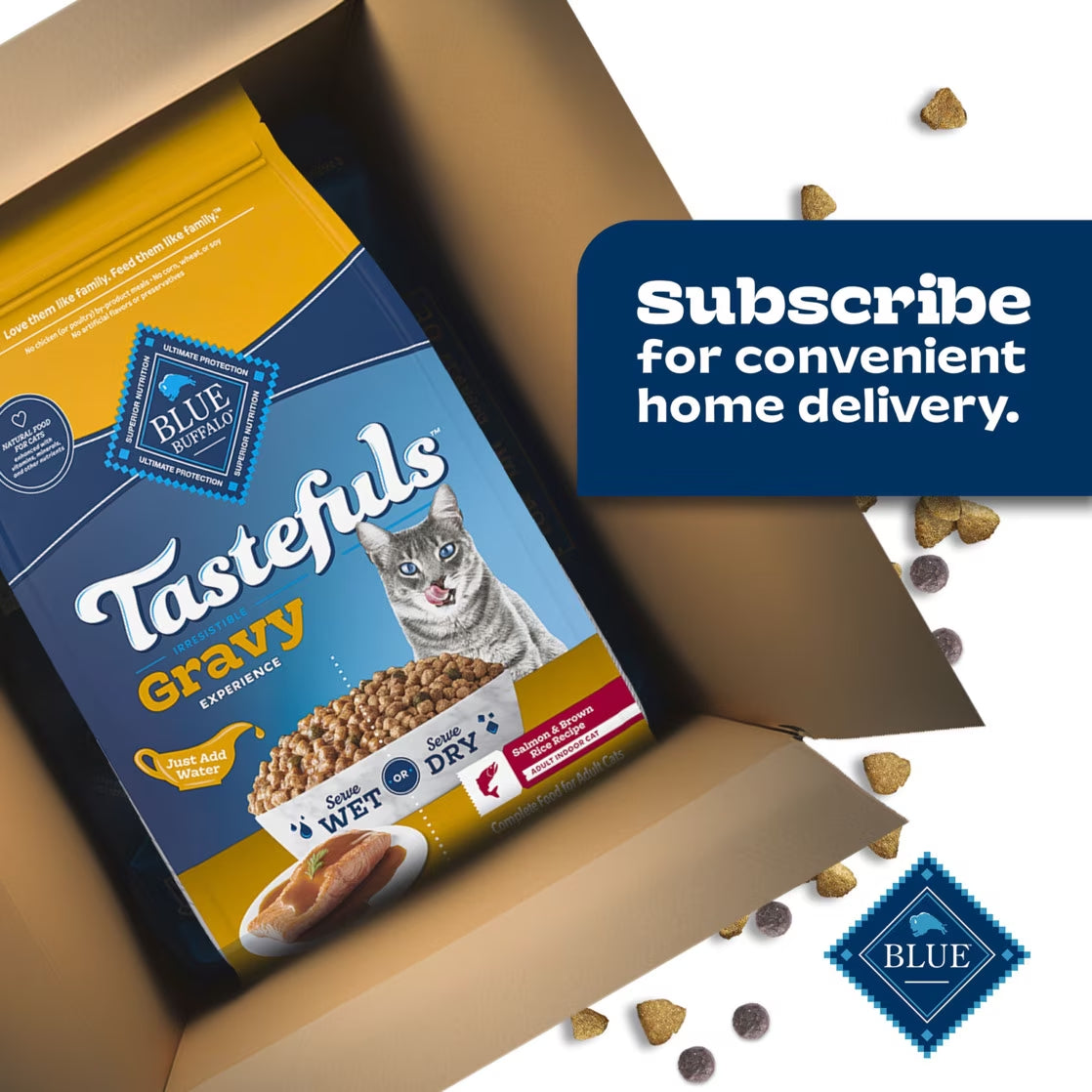 Tastefuls Irresistible Gravy Indoor Adult Dry Cat Food, Salmon, 5Lb Bag
