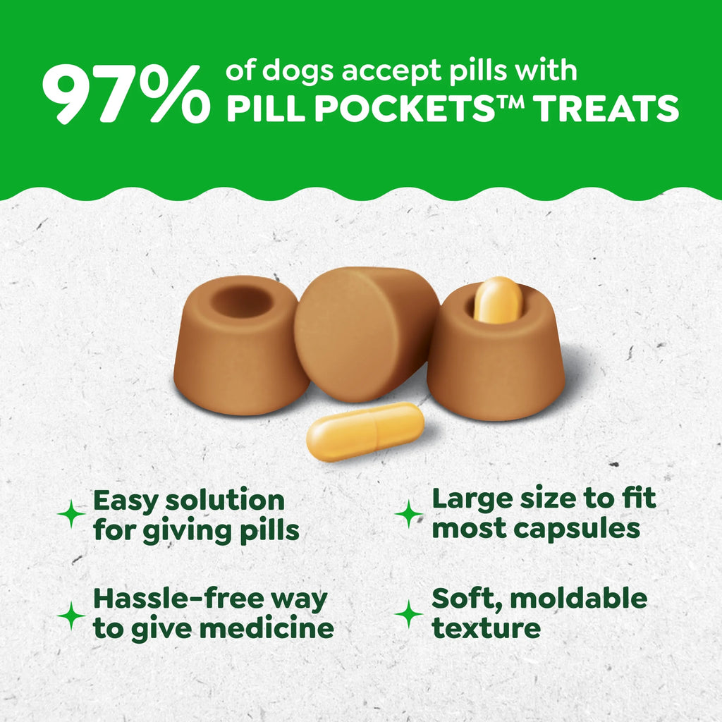Pill Pockets Peanut Butter Flavor Dog Treats Large 7.9 Oz Pouch
