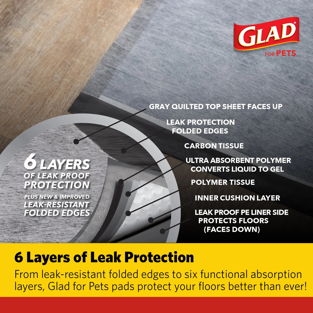 Activated Charcoal Leak-Resistant Training Pads for Dogs, 23In X 23In, 30 Count