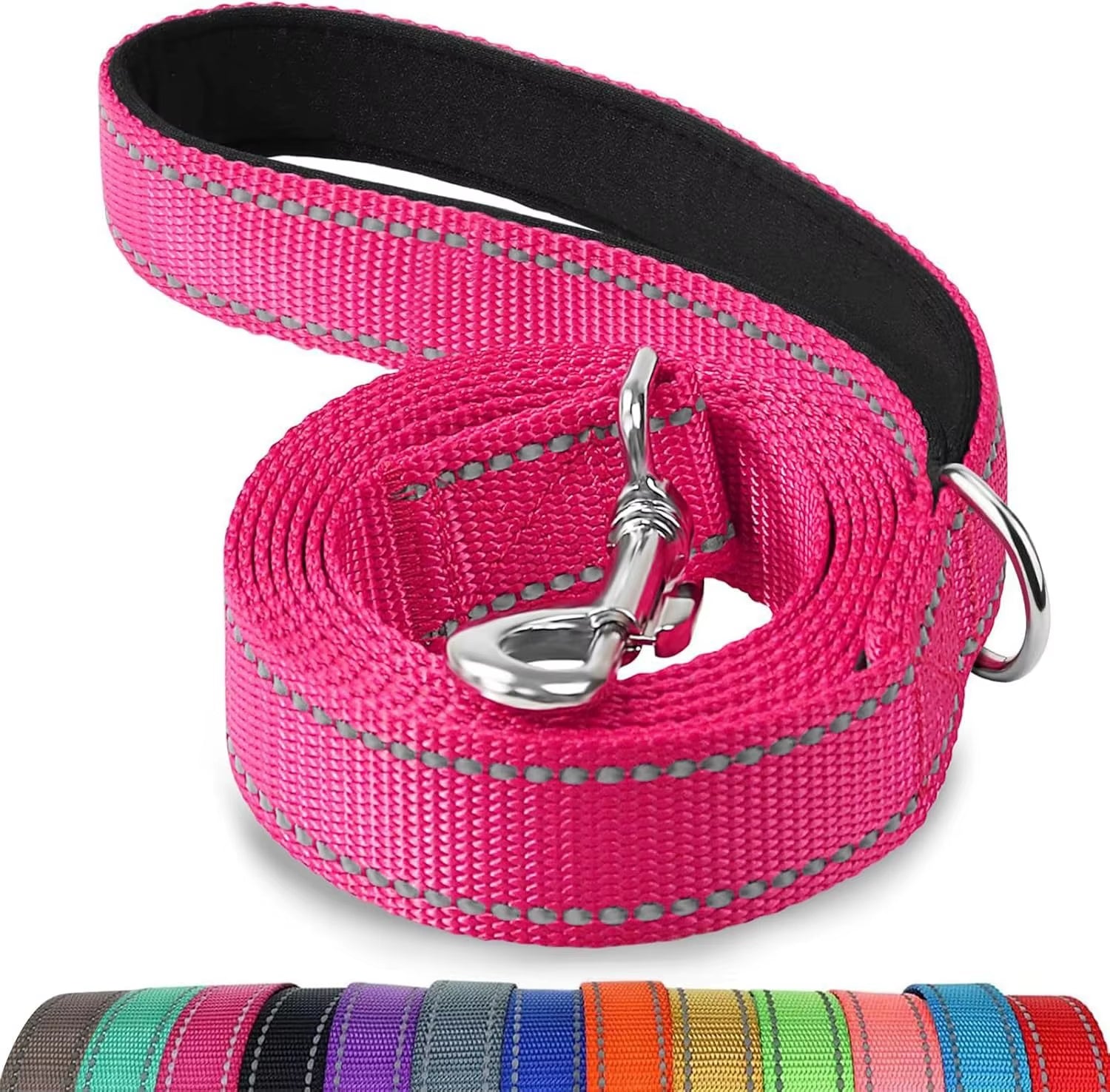 Double-Sided Reflective Dog Leash 6 FT/5 FT/4 FT Padded Handle Nylon Heavy Duty Leashes for Medium & Large Dogs Walking