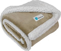 Dog Blanket for Medium Large Dogs and Pets, Soft Sherpa Fleece Pet Blanket Throw for Cats Puppies, Reversible Plush Couch Cover Protector for Sofa Bed Car Seat, Machine Washable, 80X60, Taupe