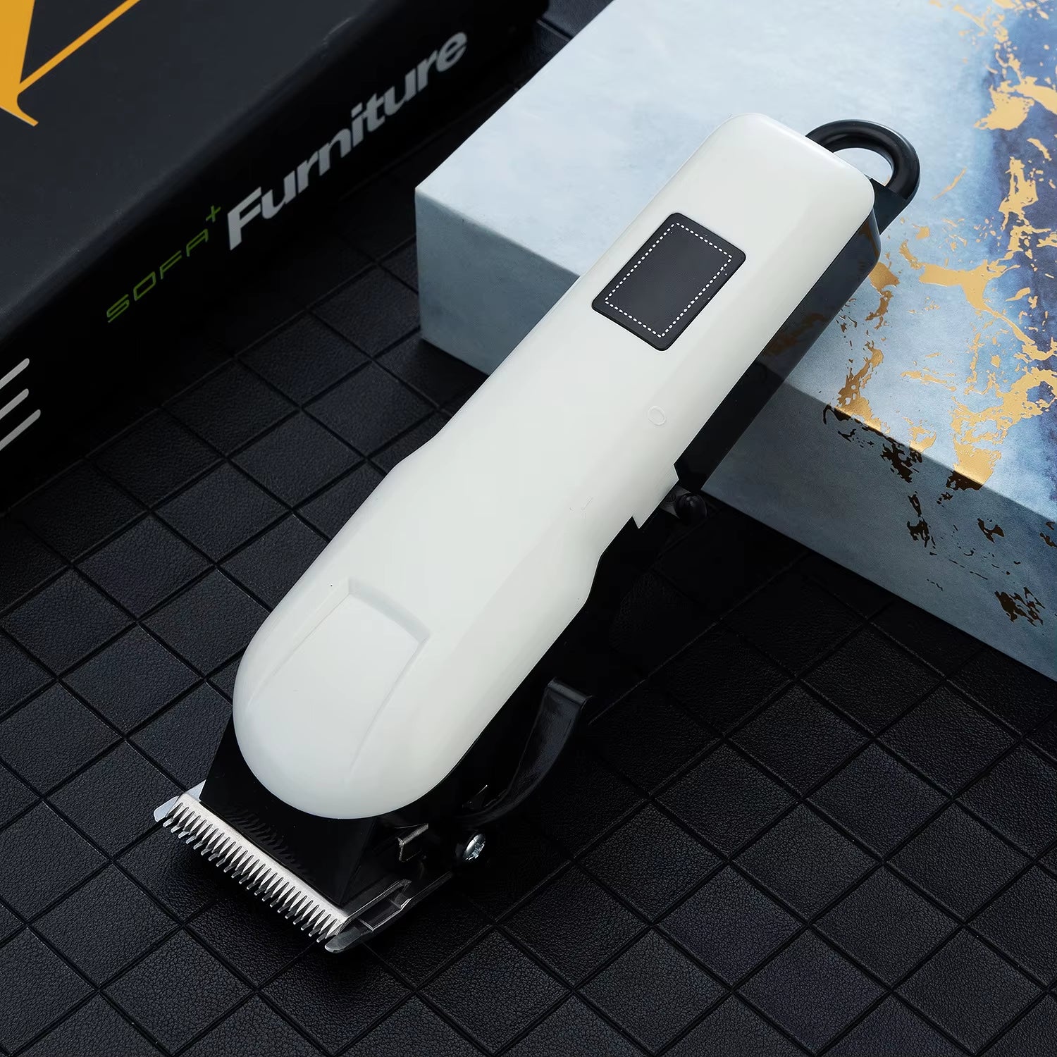 Rechargeable Low Noise Stainless Steel Dog Grooming Kit with LCD Display - Waterproof & Fast Charging for Small Breeds