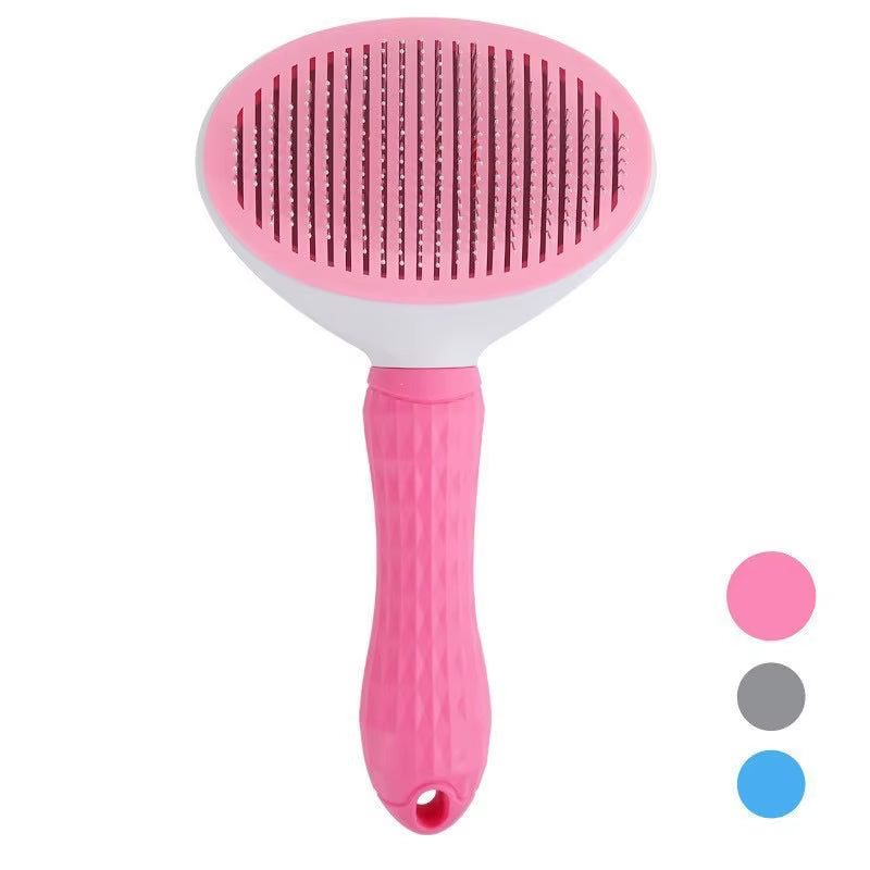 Self-Cleaning Stainless Steel Pet Comb - Hair Remover & Massager for Cats and Dogs
