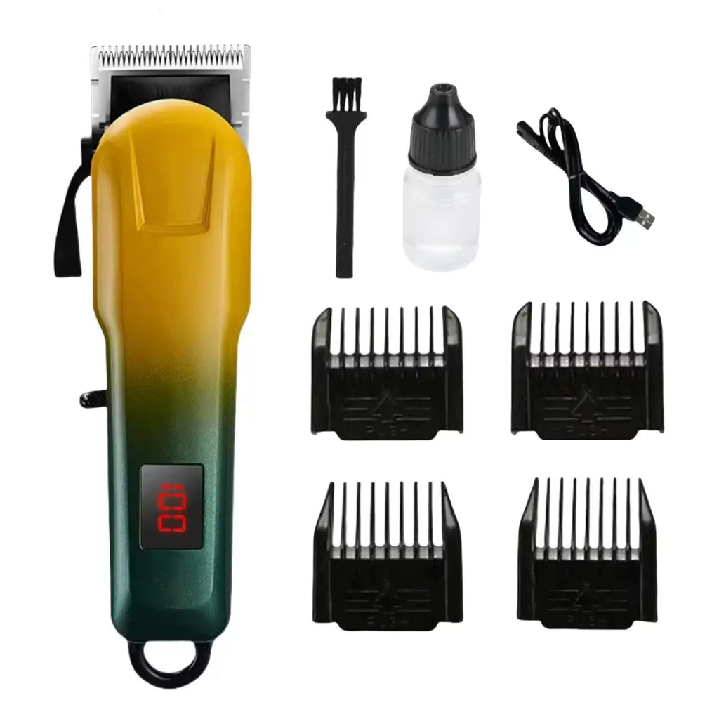 Rechargeable Low Noise Stainless Steel Dog Grooming Kit with LCD Display - Waterproof & Fast Charging for Small Breeds